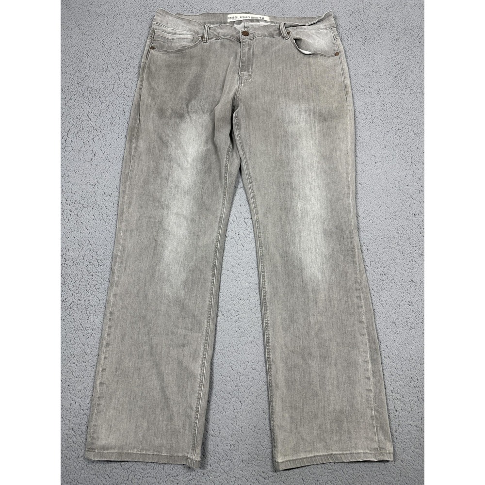 Barbell Apparel Jeans Mens 38x31 Gray‎ Straight Leg Stretch Denim